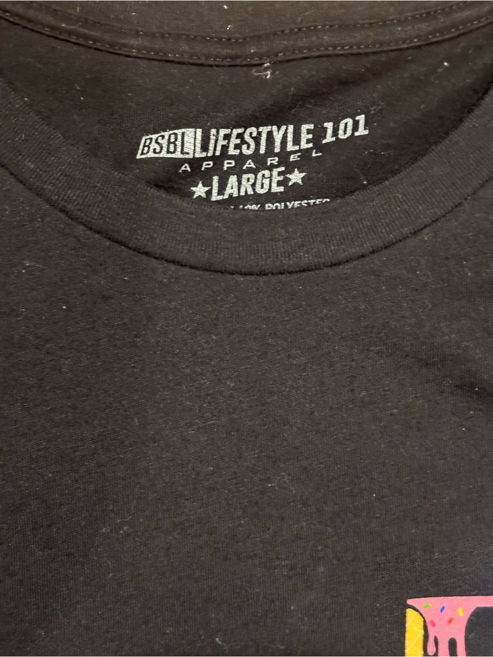 Baseball Lifestyle 101 Black Graphic Tee with Color Drip Logo - Picture 3 of 4